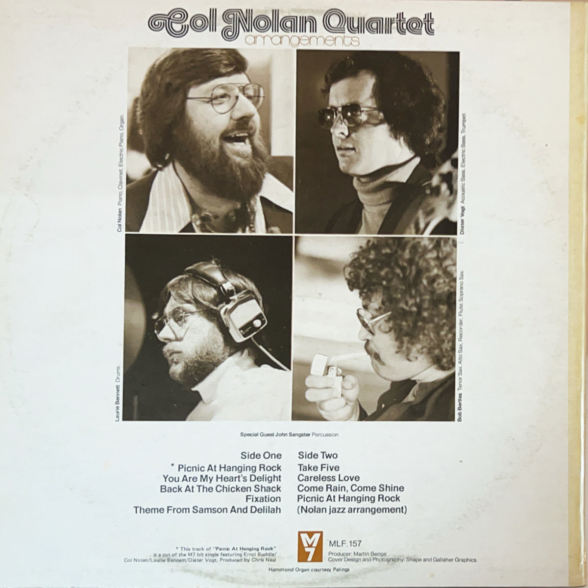 Pre Loved Record - Col Nolan Quartet - Arrangements – Stash Records